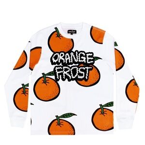HiiDef Orange Frost All Over Print Long Sleeve Crew - Large